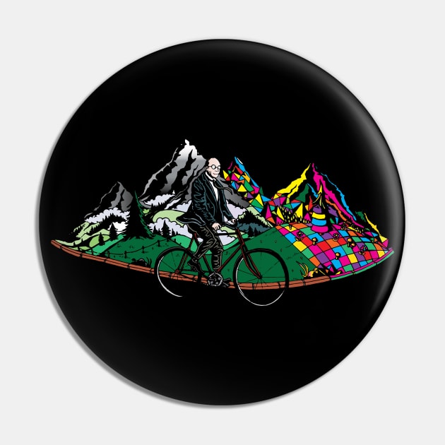 Bicycle Day 1943 | Colorful Psychedelic Art Pin by Trippinink