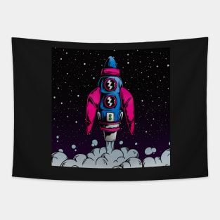 Rocket in space Tapestry