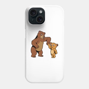 Father and son make fistbump - bear Phone Case