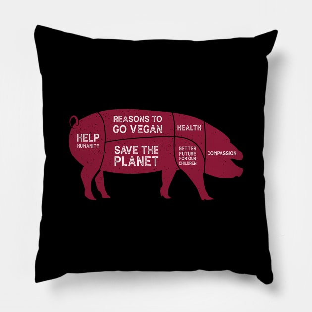 Go Vegan Butcher Design Pillow by SeaAndLight