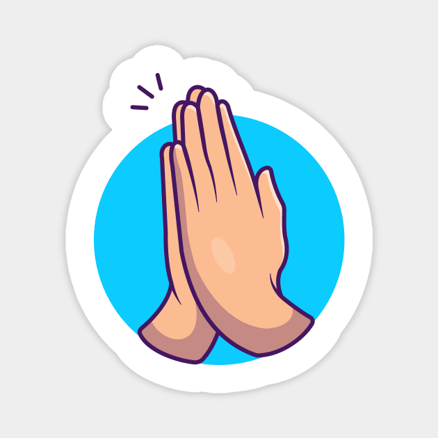 Namaste hand sign gesture cartoon Magnet by Catalyst Labs