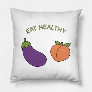 Eggplant and Peach Pillow