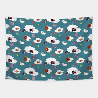 Flowers in the sky pattern Tapestry