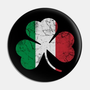 Italian Italia Shamrock Flag St Patricks Day Pin