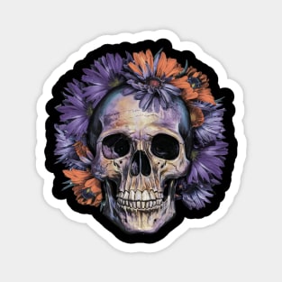 Floral Skull: Beauty and Darkness in Harmony Magnet