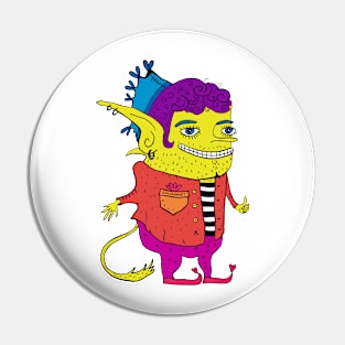 Yellow crazy human Pin