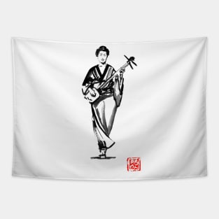 walking geisha Tapestry