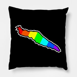 Texada Island Silhouette in A Colourful Rainbow Design - Bright Colours - Texada Island Pillow