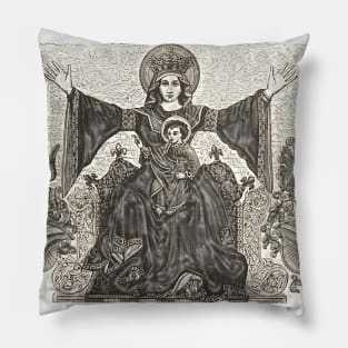 Saint Mary and her baby Jesus Pillow