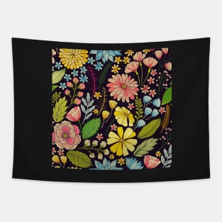 Colorful Floral Pattern Tapestry