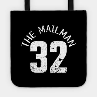 Karl Malone 32 The Mailman Cool Black and White Distressed Jersey Number BASKETBALL-4 Tote