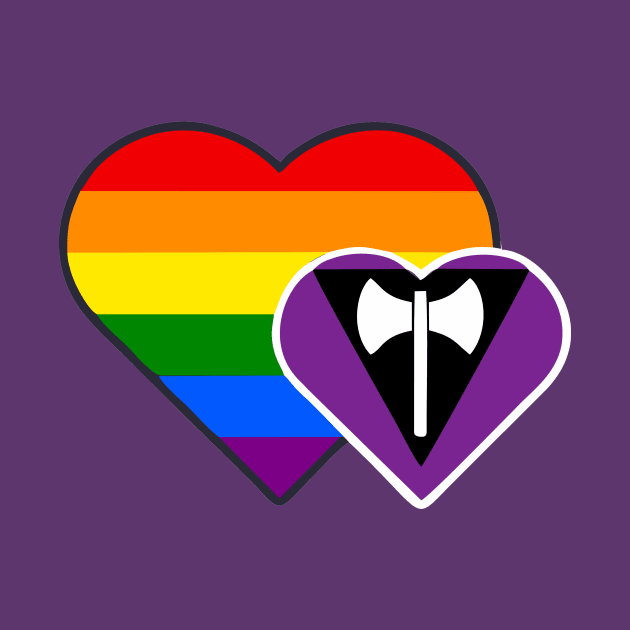 Lesbian Double Heart by Blood Moon Design