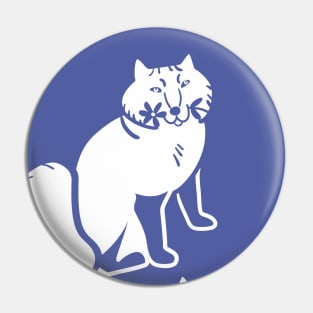 Arctic fox friends not fur white and Peri blue Pin