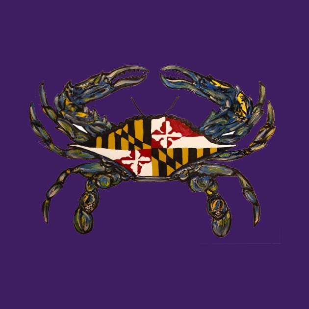 blue maryland flag crab with hidden steal your faces by Jeneralarts