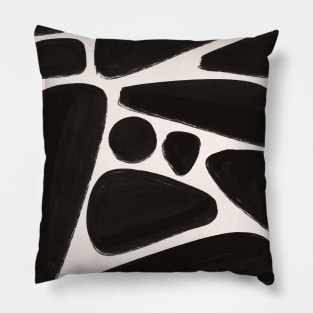 Abstract Pebbles Modern Scandi black and white Pillow