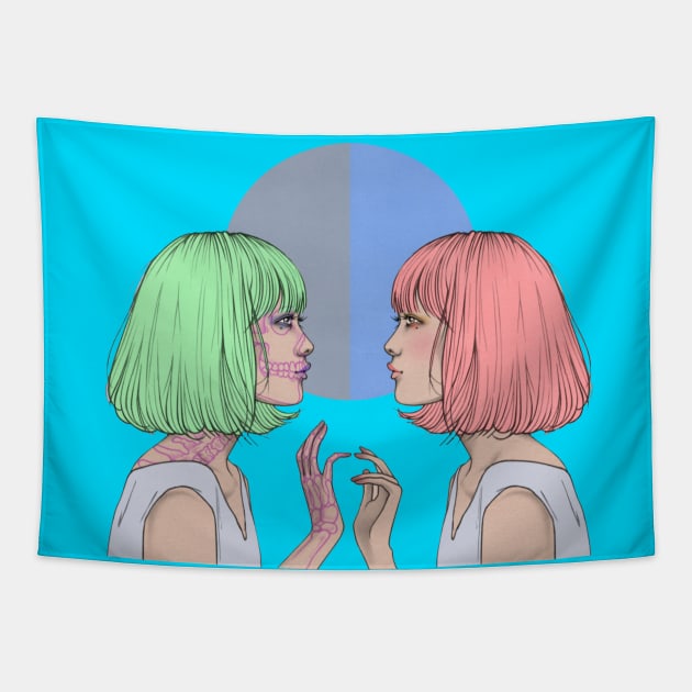 Evil Twin v2 Tapestry by RikLeeIllustration