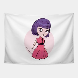 doll art, cute and kawaii illustration Tapestry