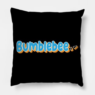 Bumblebee With Sting Blue Graphic Word Pillow