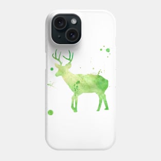 Green Deer Watercolor Painting 2 Phone Case