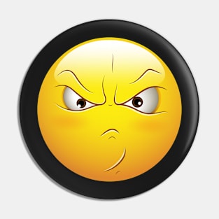 Angry Smiley Face Emoticon Pin