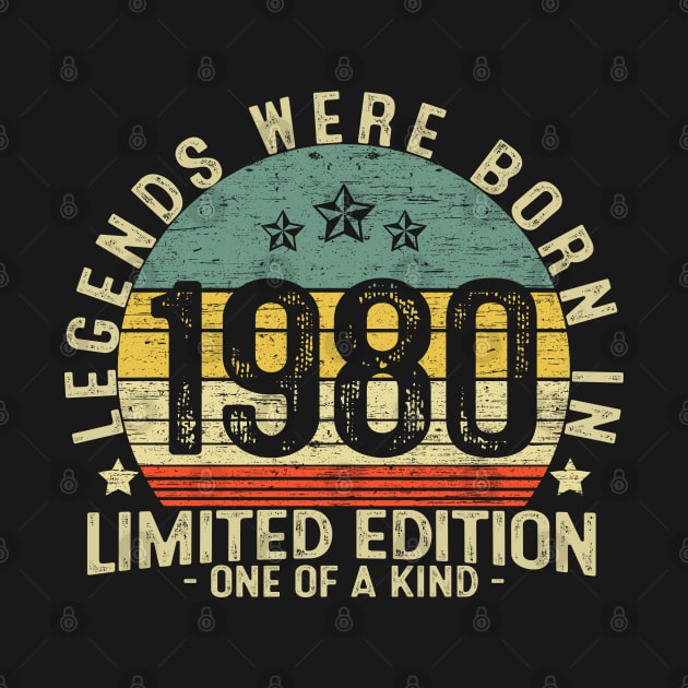 41 Years Old Birthday Legends Were Born In 1980 by heart teeshirt