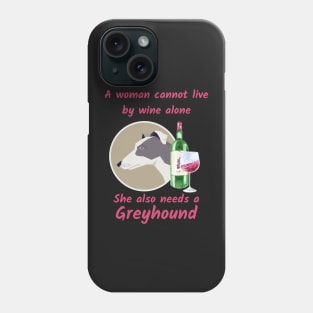 Humorous Greyhound and Wine Phone Case