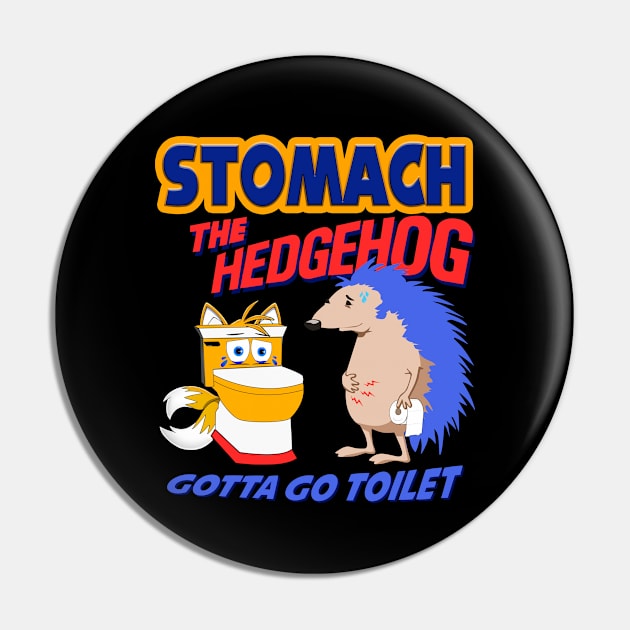 Stomach The Hedgehog Pin by Bob Rose