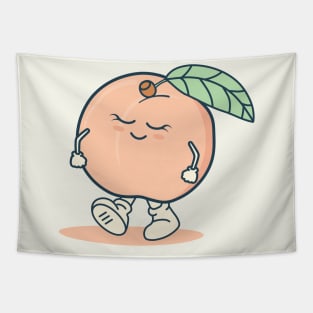 Cute Peach Character Kawaii Tapestry