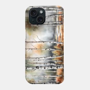 Birch Tree Forest Watercolor Phone Case