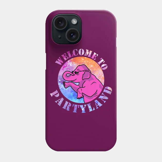 Welcome to partyland of a elephant Phone Case by Nosa rez
