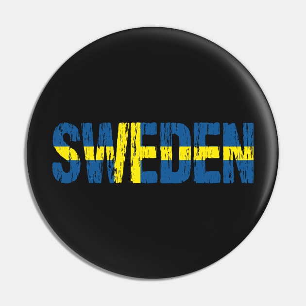 Sweden Flag Swedish Distressed Pin by Nirvanibex