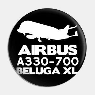 Airbus A330-700 Beluga XL Silhouette Print (White) Pin