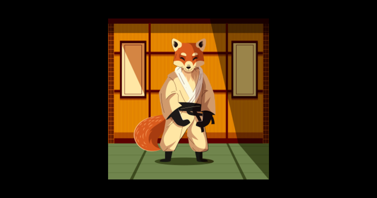 Kitsune Master Karate Sticker TeePublic