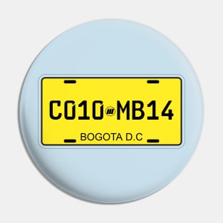 Colombia car license plate Pin