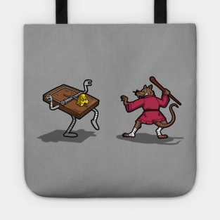 Funny Master Rat And Cheese Fighting Cartoon Tote