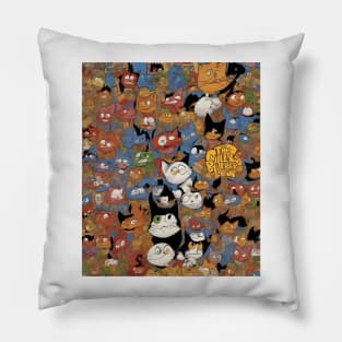 The Bills Take Over: Comic Cat Chaos Pillow