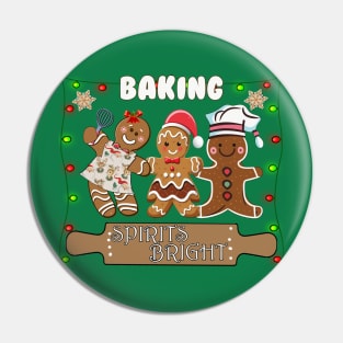 Christmas Gingerbread Baking Spirits Bright Pin