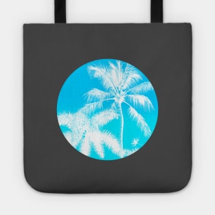 White Palm Trees with a Teal Sky Tote