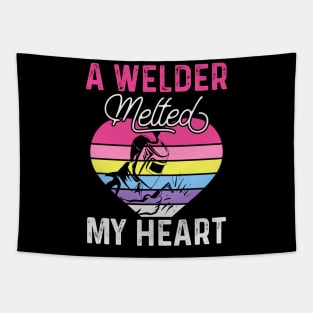 A Welder Melted My Heart T Shirt For Women Men Tapestry