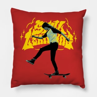 Style Learning Girl Skateboard Pillow