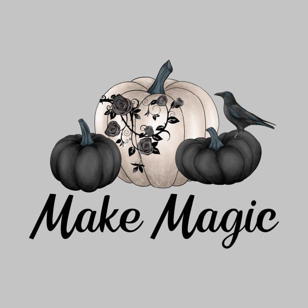 Raven Black Pumpkins Make Magic Halloween Gothic Wicca Pagan Gifts by InnerMagic