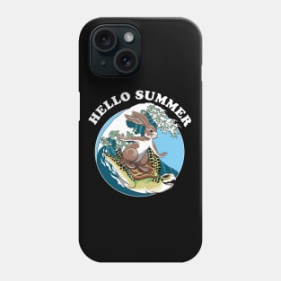 Rabbit And Turtle Surfing friends | Hello Summer Phone Case