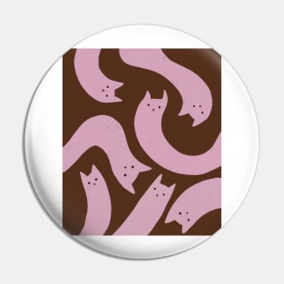 cat pattern aesthetic illustration pink brown Pin