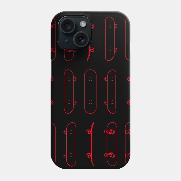 Red Skateboard Rows Phone Case by AKdesign