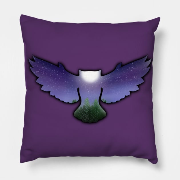 Starry Night Owl Pillow by Aeriskate