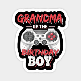 Grandma Of The Birthday Boy Matching Video Gamer Party Magnet