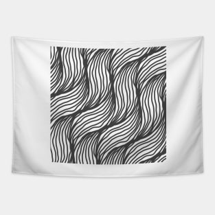 Abstract strips Art Black and white Tapestry