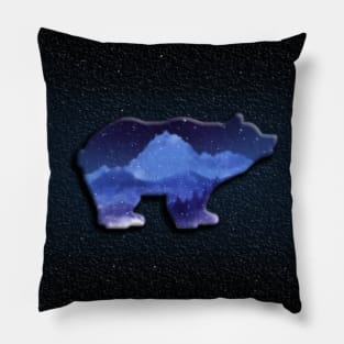 Bear Night blue black Pillow