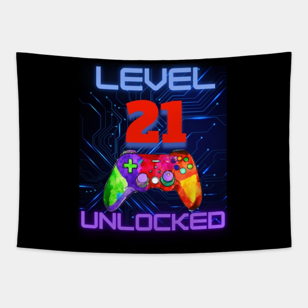 Level Unlocked Ultimate Gamer Graphic “3” Tapestry by BesTees