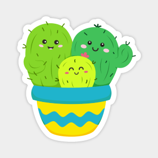 Happy Cactus Family Magnet